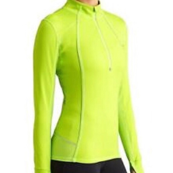Athleta Neon Lime Green Zip up Plush Tech Jacket - Picture 2 of 8